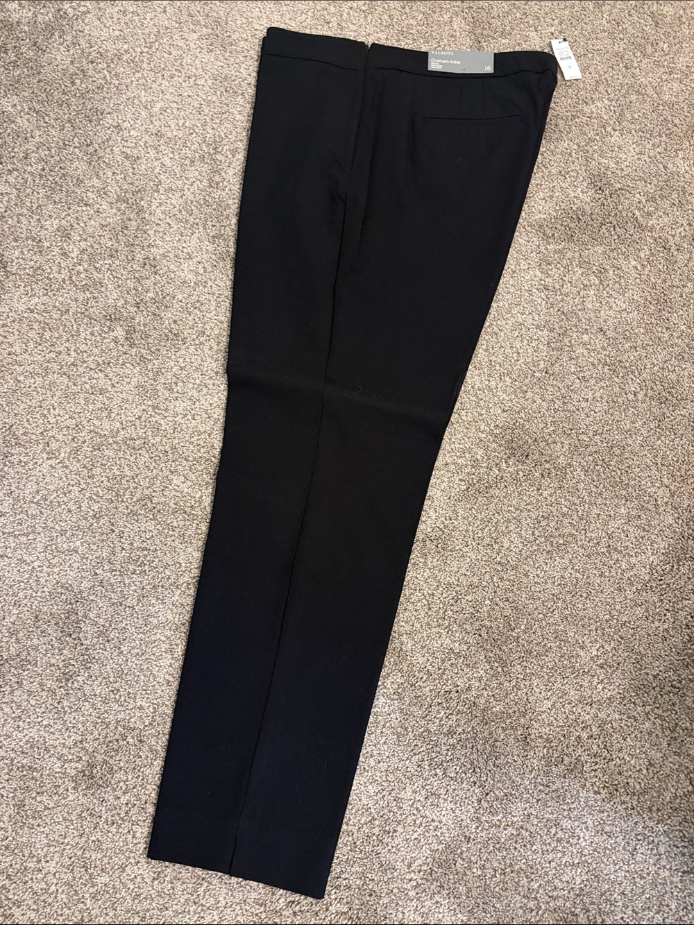 New Talbots Chatham Black Cropped Straight-Leg Dress Pants